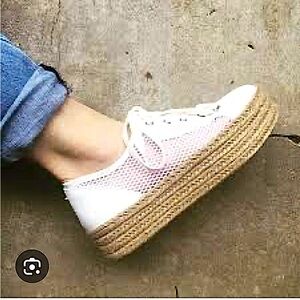 Steve madden espadrille sneaker white tan